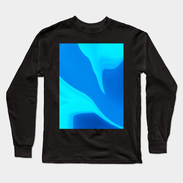 sea blue Liquify Pattern Long Sleeve T-Shirt by MarjanShop